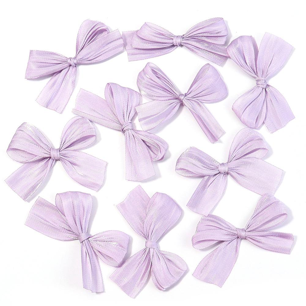 10Pcs/Lot 4x5.5cm Pearlescent Satin Ribbon Fold Bows Decoration Bow Small Bowknot Gift Flower Wedding Bow For Craft Handwork DIY
