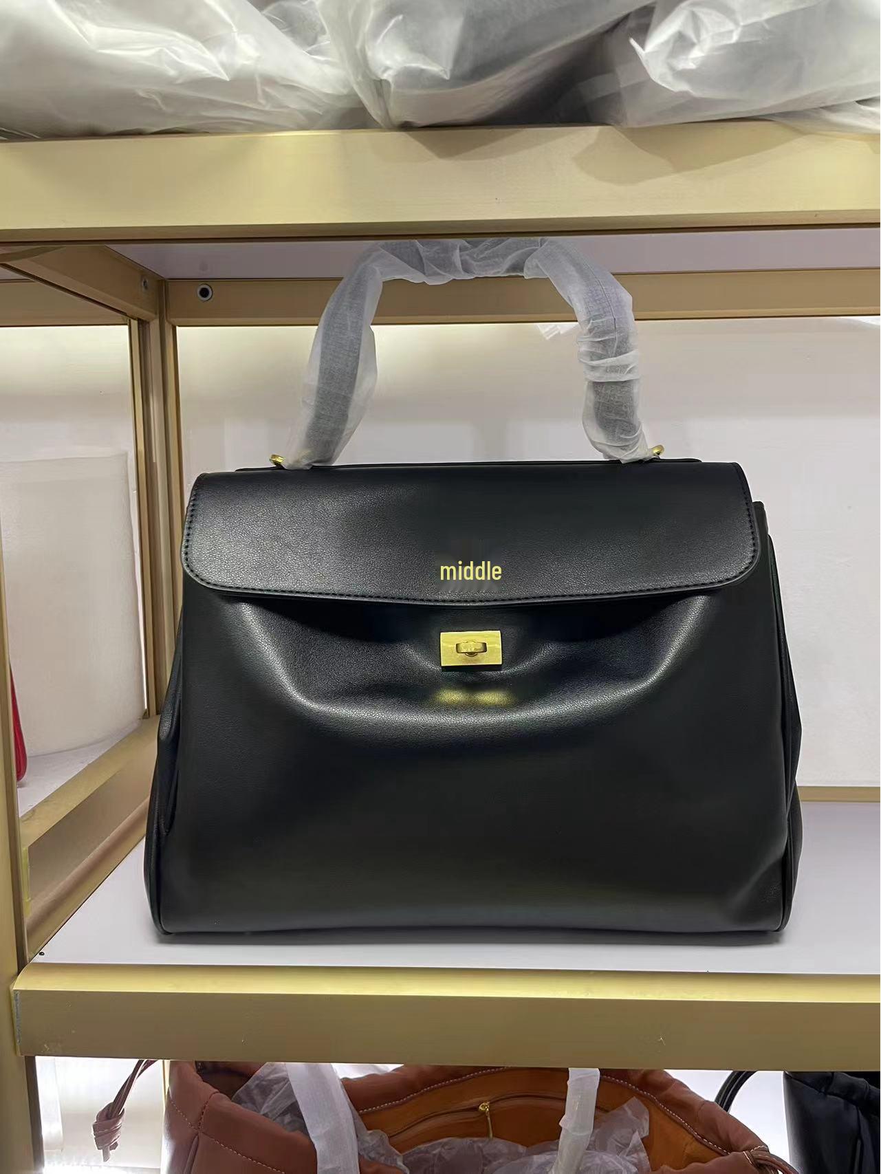 

B Родео 24: Новая сумка-тоут из мягкой кожи - Модная большая сумка нейтрального цвета с расслабленным ощущением Small 28-20-10cm