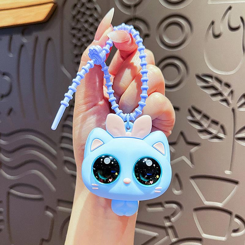 

Cute Big Eyed Cat Decompression Keychain Creative Large Eye Cat Pendant Backpack Car Lanyard Keyring Ornaments