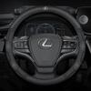 Car Carbon Fiber Leather Steering Wheel Cover For F Sport RX300 LS500h GS300 IS300 CT200h NX300 UX300 LX570 ES200 ES300 HS
