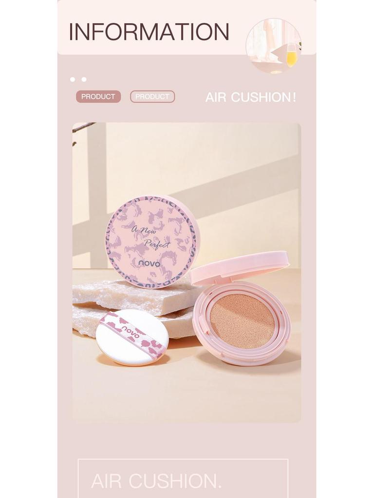 Crème coussin d'air légère à l'eau NOVO: Cache, hydrate, contrôle le sébum, résiste à l'eau, à la transpiration et dure longtemps, parfait pour les étudiants.