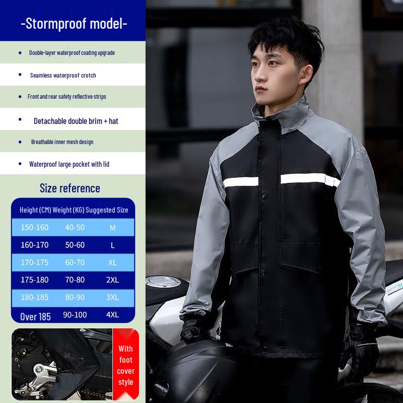 Men s Stormproof Motorcycle Rain Suit Set