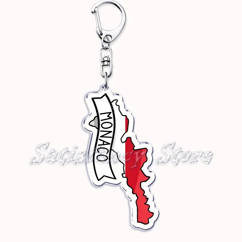 France Scotland Country Maps with Name Acrylic Keychains Keyring for Accessories Bag Pendant Key Chain Ring Jewelry Friend Gifts