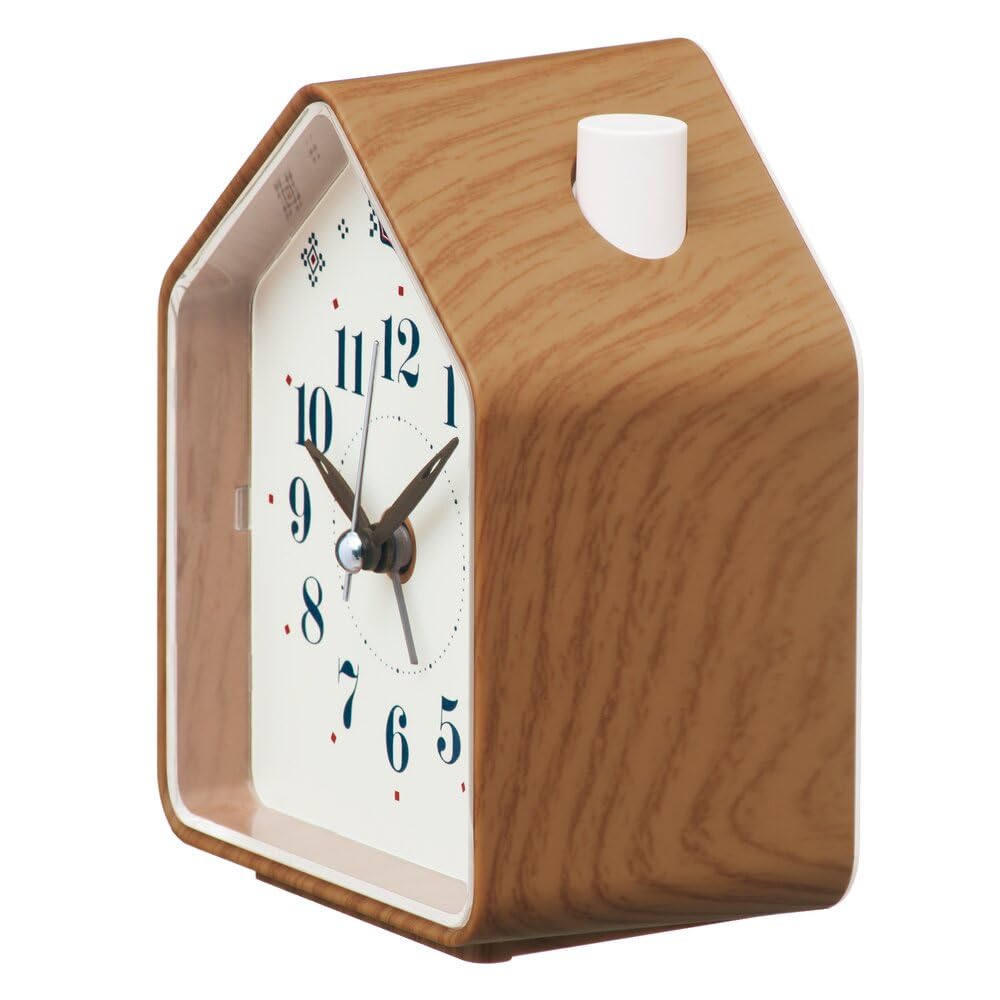 Horloge Seiko PYXIS NR453B Analogique Alarme de Table Bois Marron 110 x 86 x 63 mm Horloge, Horloge, Grain,