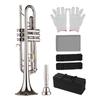 Standard Bb Trumpet Brass Material Nickle Plated  Wind Instrument with Mouthpiece Carry Bag Gloves Cleaning Cloth
