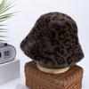 Faux Fur Plush Fisherman Hat Leopard Print Panama Hat Cozy Fluffy Fur Hat  For Women Girls