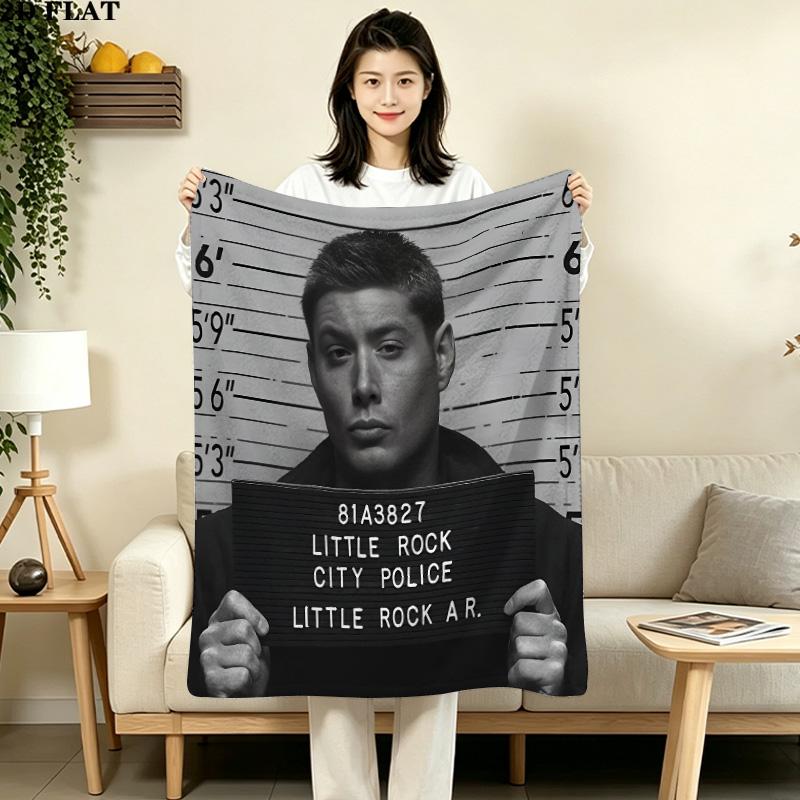 1PC Dean Winchester Patterned Flannel Blanket Suitable For All Seasons For Home Decor Warmth And Comfort Gifts Holiday Present