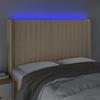 Vidaxl Zagłówek Do Łóżka Z Led, Kremowy, 147X16X118/128 Cm, Tkanina
