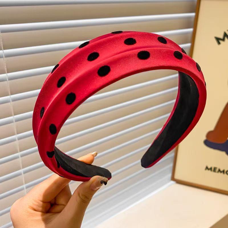 2025 Women's Polka Dot Headband: High-End, Wide Design for Slimmer Appearance