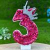 Pink Children's Birthday Number Candles Girl And Holders Surprises Candle Sparkles Cake Decoration Funny Lighting Lamps Candles