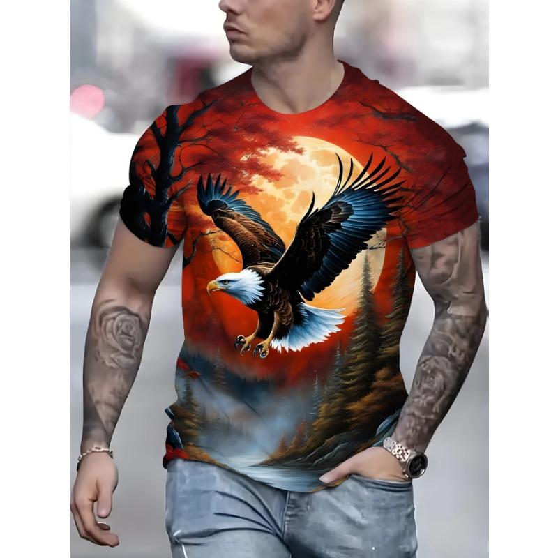 Summer fashion men s printed T-shirt sports casual top 2XS