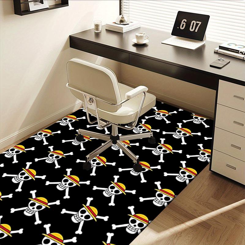 Einteilige Stuhlmatte mit Totenkopfmuster für Wohnkultur, Büro-Teppich, Geschenk, Geeignet für Schlafzimmer, Wohnzimmer, Verschiedene Räume