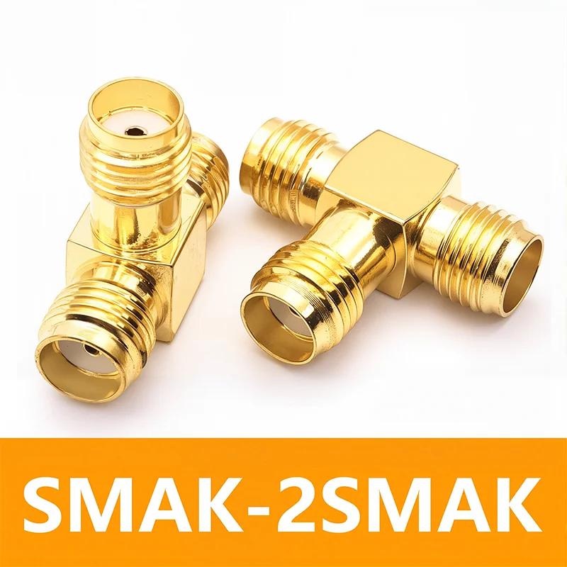 5/20 Stück SMA Stecker Vergoldet 3-Wege T-Typ Adapteranschluss SMA Stecker auf Dual 2 SMA Buchse
