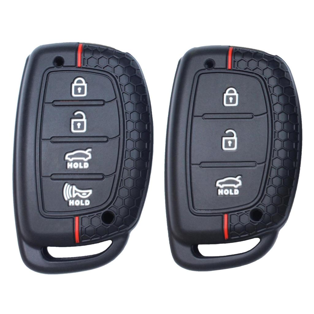 Silikon-Autoschlüsselhülle für Hyundai/Kia 3–4 Tasten, Wabendesign