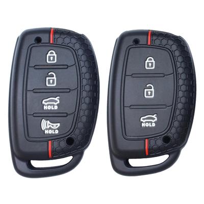 Husa din silicon pentru chei auto pentru Hyundai/Kia 3-4 butoane, design tip fagure