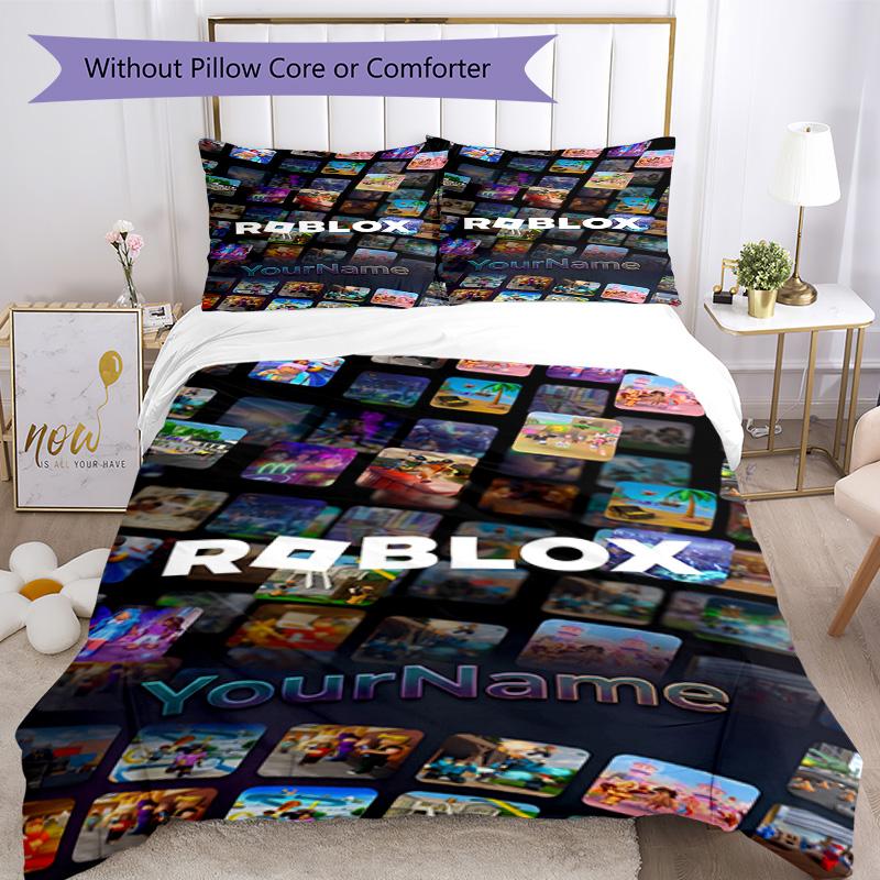 Roblox 496 Customize Your Name Bedding Set Breathable Duvet Cover with Pillowcases Home Decoration Birthday Gift