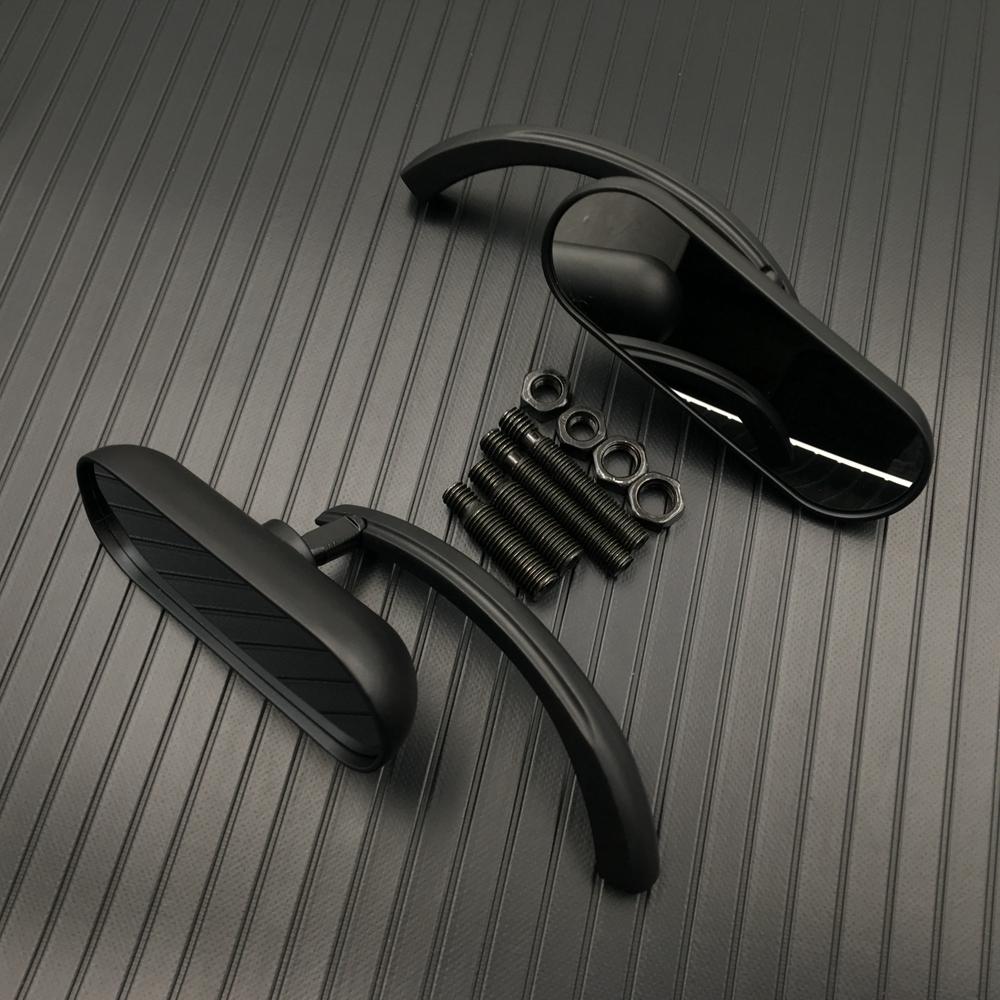 Motorcycle Left +Right Mini Oval Mirror 8mm&10mm Black Mirrors For Harley Touring Electra Glide Dyna Fatboy Softail Sportster XL