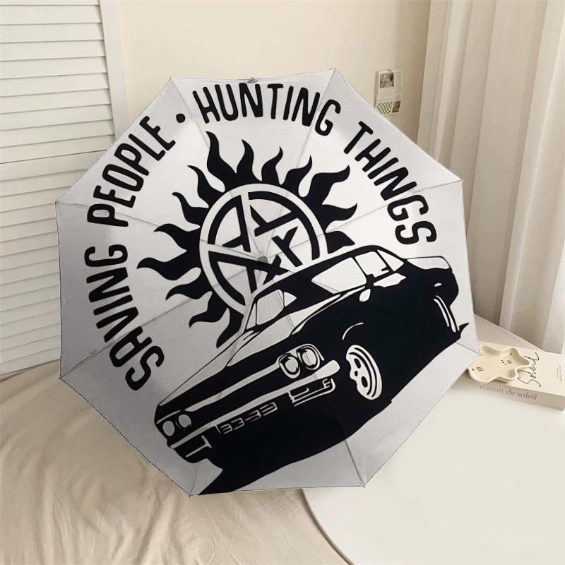 

1PC Saving People · Hunting Things Umbrella-8-Rib Reinforced, Automatic Open, Lightweight & Durable, Cute Fashion Accessory for Outdoor-W195