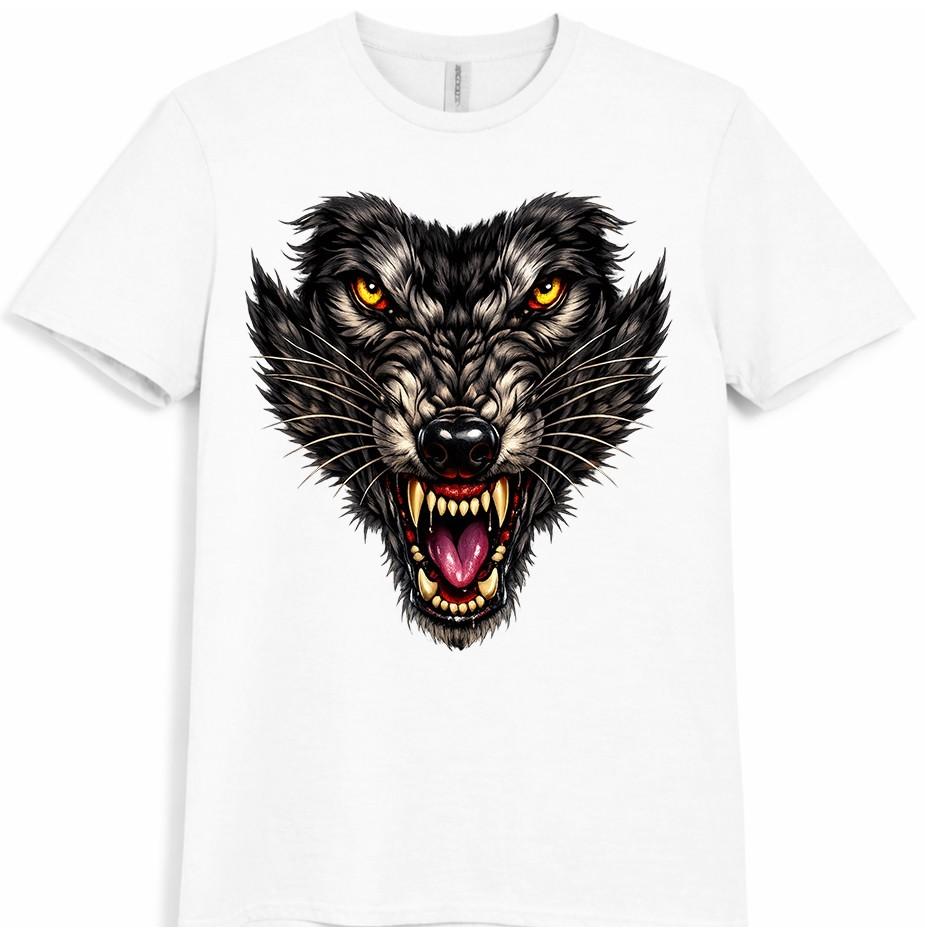 Wolf Head T Shirt Wild Predator Animal Face Gothic Graphic Tee Unisexs Unisexs