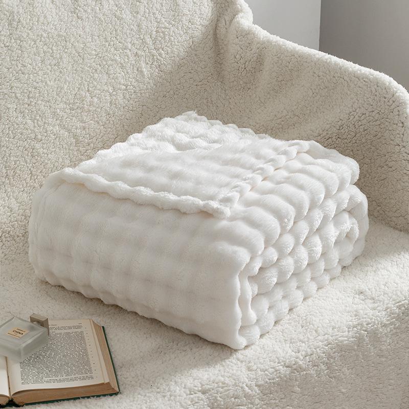 Bubble Rabbit Plush Blanket - Soft Imitation Fur Sofa Throw & Air Conditioning Blanket - Ideal Casual Gift