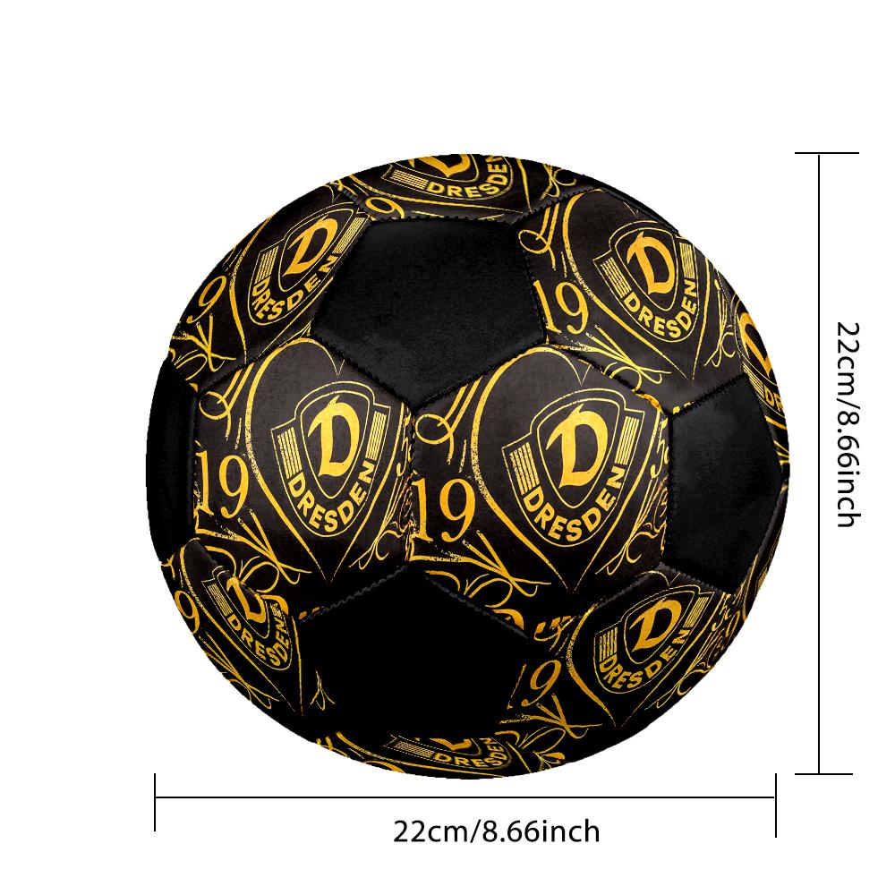 SIZE 5 Dynamo Dresden Soccer Ball Colorful All Ages Machine Stitched PVC Competition Ready Durable High-Bounce