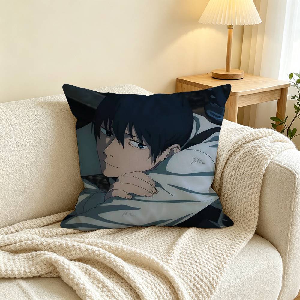 C-Chainsaw Man Aki Hayakawa Pillow Case Square Double-Sided Sofa Cushion Cover Bedroom Bedside Pillow