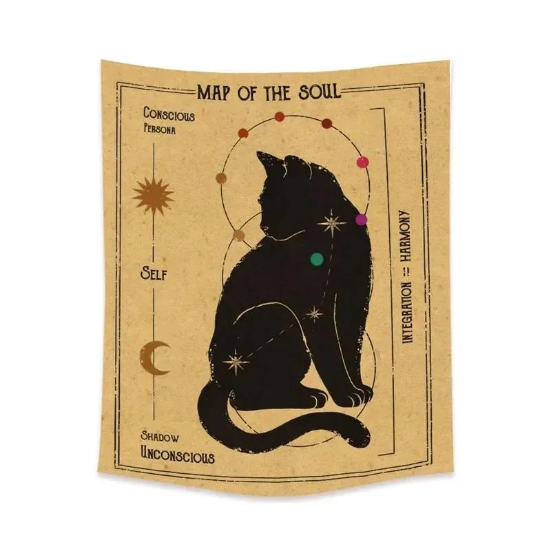 Cute Cat Flower Hanging Cloth Office Living Room Tapestry Home Wall Decoration Tapestry