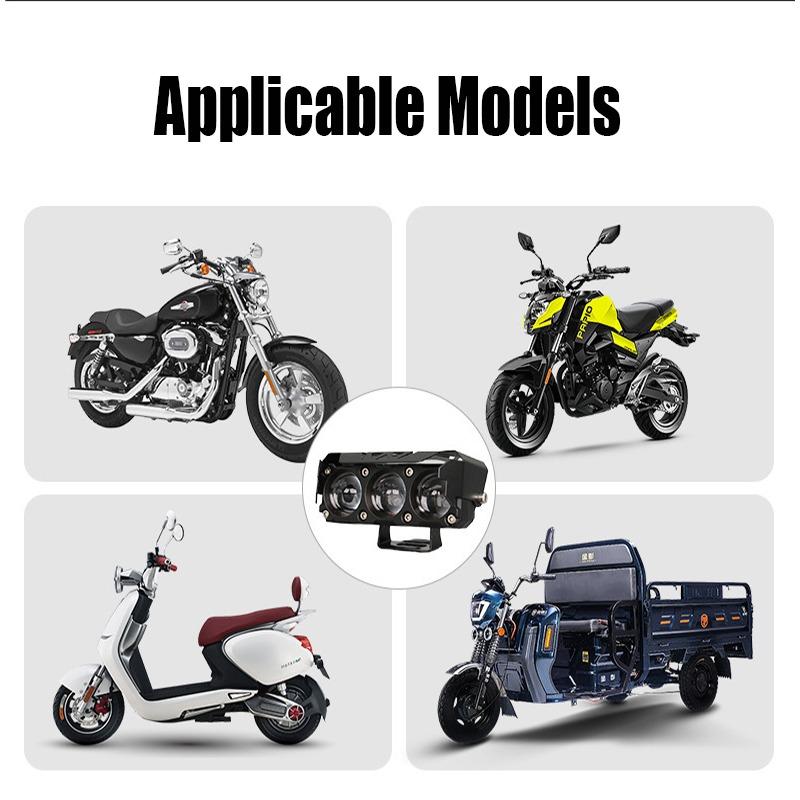 Motorcycle LED Spotlights Headlamp Car Headlight Bulbs Auto Lamp Projector Lens Dual Color Spot Fog Work Auxiliary Lighting