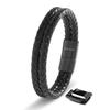17cm Svart Armbånd Menn Kuskinn Flettet Wrap Tau Mann Menn Gutt Gutter Herrearmbånd Bånd Smykker Magnet Tilbehør Gaveeske Ekte-Lær