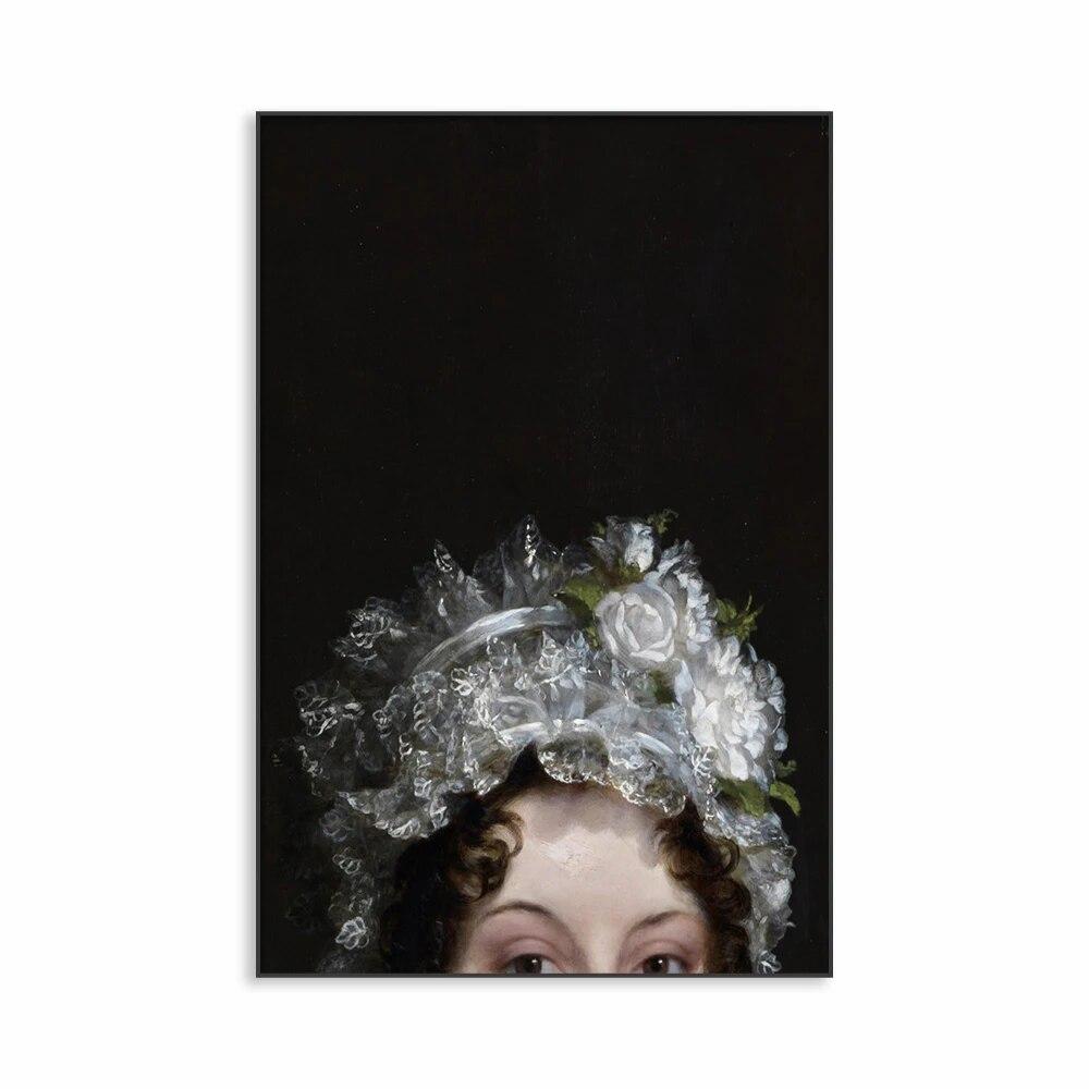 Baroque Woman Portrait Wall Art Poster Altered Art French Oil Painting Prints Rococo Art Canvas Painting Home Living Room Decor