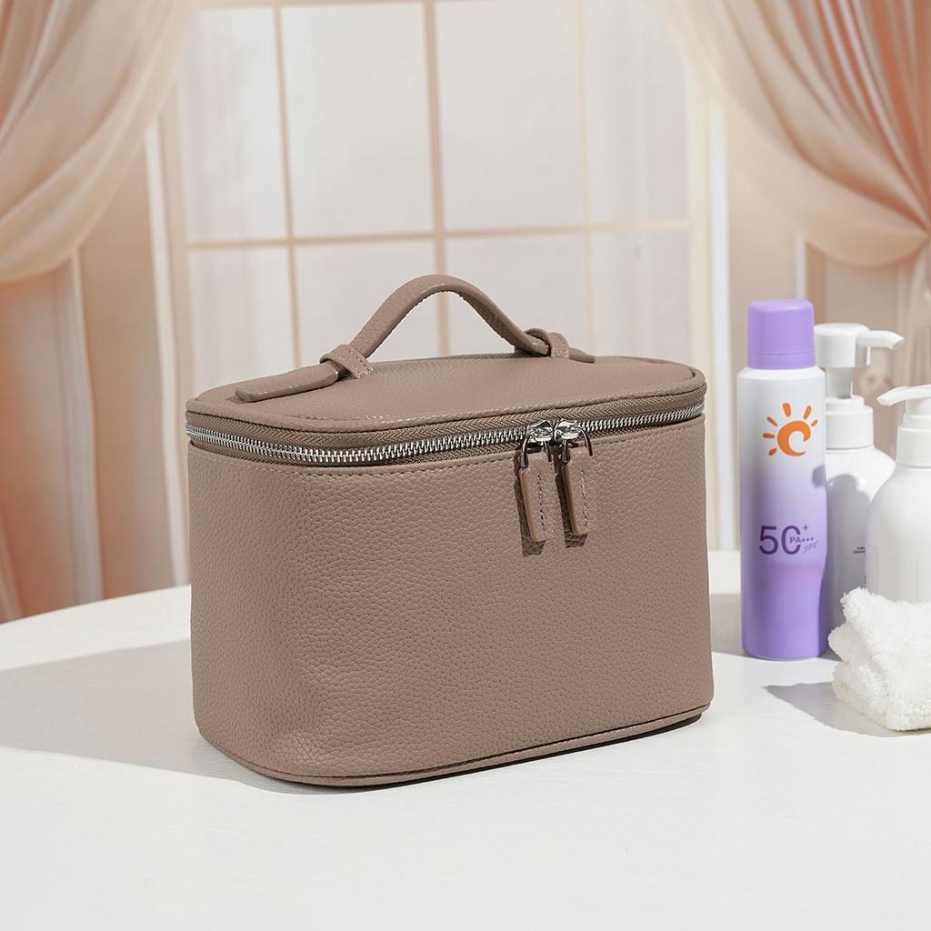 Makeup Bag, Large Capacity Women's Travel Toiletries Handbag, Classic Organic Cosmetics Bag