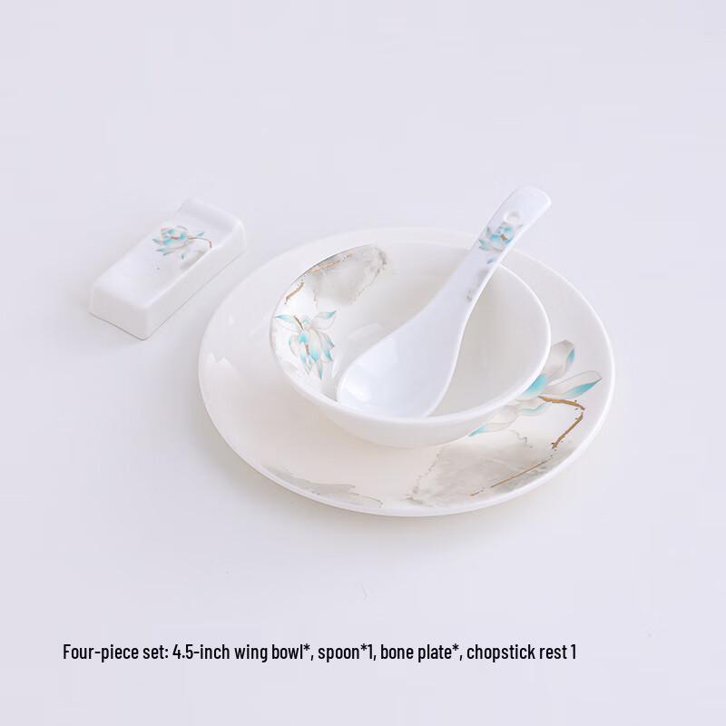 Ru Han Ceramic Lotus Chopstick Rest Tableware Set