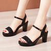 Fashion New Summer Women's Thick Heel Thick Sole Sandals Open Toe Ankle Strap Gladiator Shoes Women's Outdoor Retro Formal High Heels