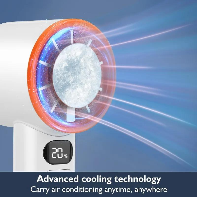 High Speed Handheld Fan Stepless Speed Adjustment Long Lasting Battery Portable Mini Cooling Fan Lightweight Outdoor Travel