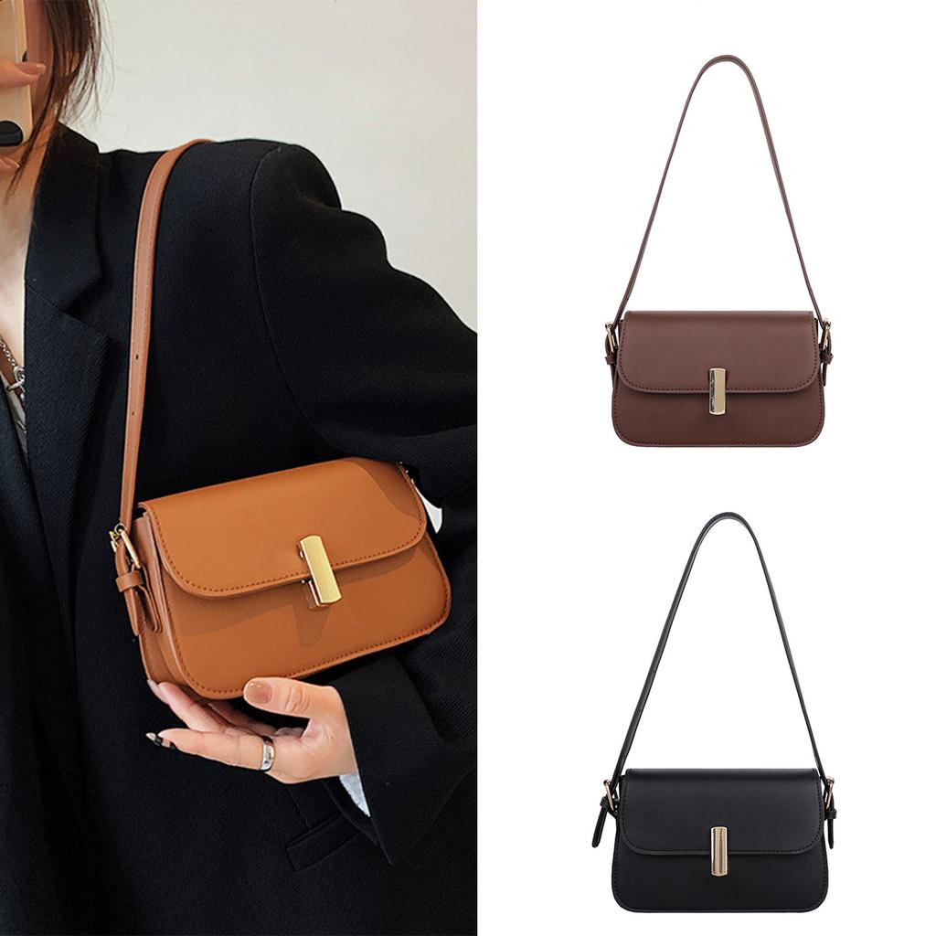 PU Leather Shoulder Bag Saddle Purse Casual Underarm Bag for Women, Underarm Bag Saddle Handbag Purse
