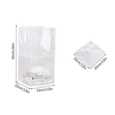 1 pièce Grande Corbeille à Linge à Mailles Carrées - Panier à Linge Sale Pliable et Compactable avec Poignées, Portable pour la Salle de Bain et la Maison