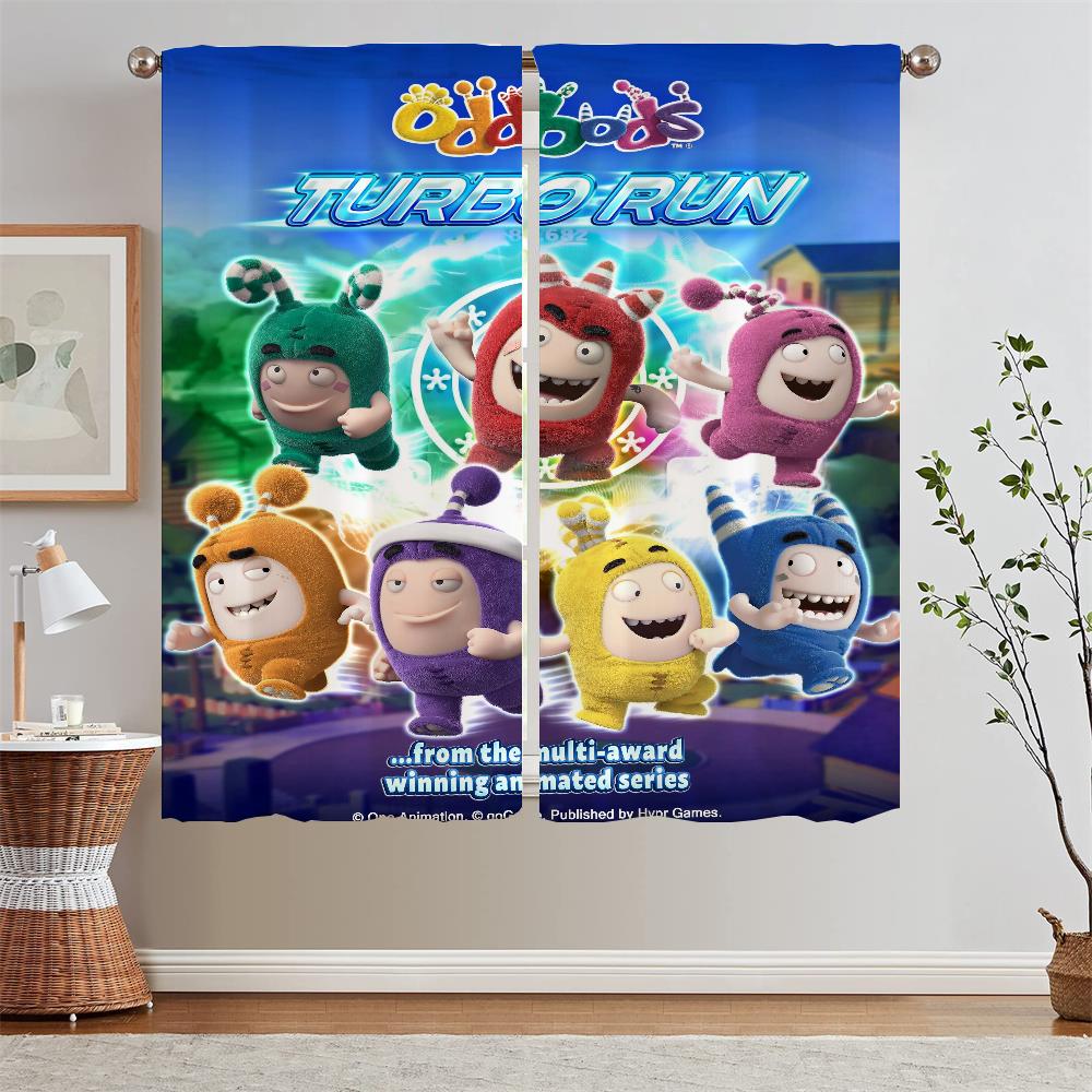 

Oddbods Blackout Curtain Tiebacks Bedroom Curtains 2 Pieces Shade Curtain for Children s Room Window Blinds Partition Curls Home W86xH137cmx2pcs-CL
