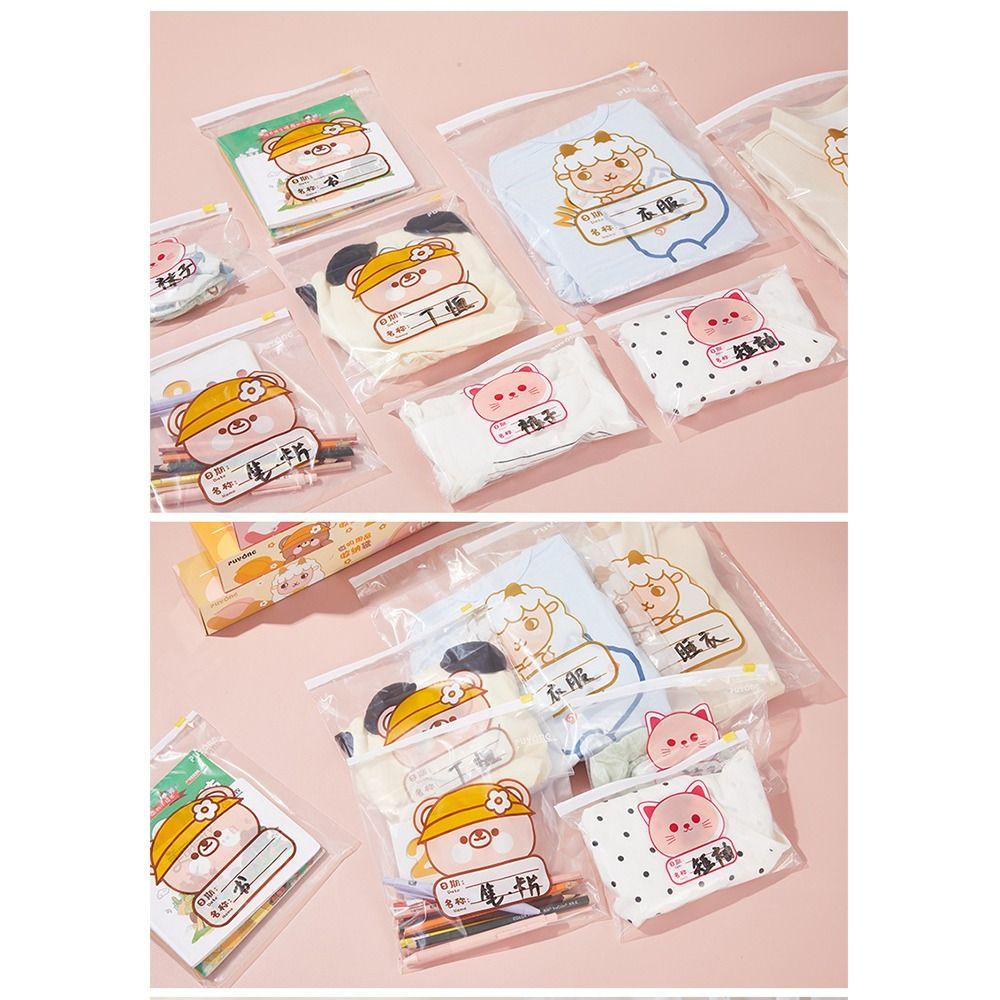 10/15PCS Cartoon Pattern Classified Sealed Bag Moisture-proof Cloth Sorting Pouch  Travel