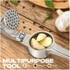 Kitchen Garlic Press Stainless Steel, Premium Rust Proof Dishwasher Safe Garlic Mincer, Durable Garlic Crusher Set with Peeler Brush, Easy To Clean