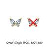 Modian 1 Piece Gold Geometric Shape Stud Earring 925 Silver Sparkling Clear CZ Earrings For Women Collocation Jewelry