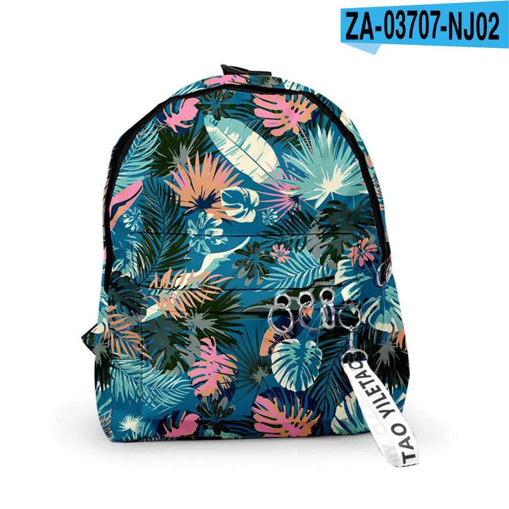 Classic Popular Leaf pattern Backpacks Boys/Girls pupil School Bags 3D Print Keychains Oxford Waterproof Cute Small Backpacks