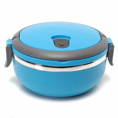 Food Lunch Box Insulated Containers Stainless Steel Round Thermal Bento 700ml