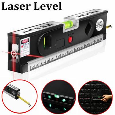 Horizontal Vertical Line Rule Aluminium Alloy Measuring Tape Spirit Laser Level