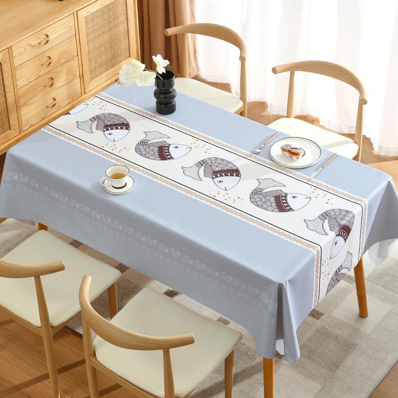 Fata de masa din PVC rezistenta la apa si la ulei Ins Tea Fata de masa rectangulara minimalista florala