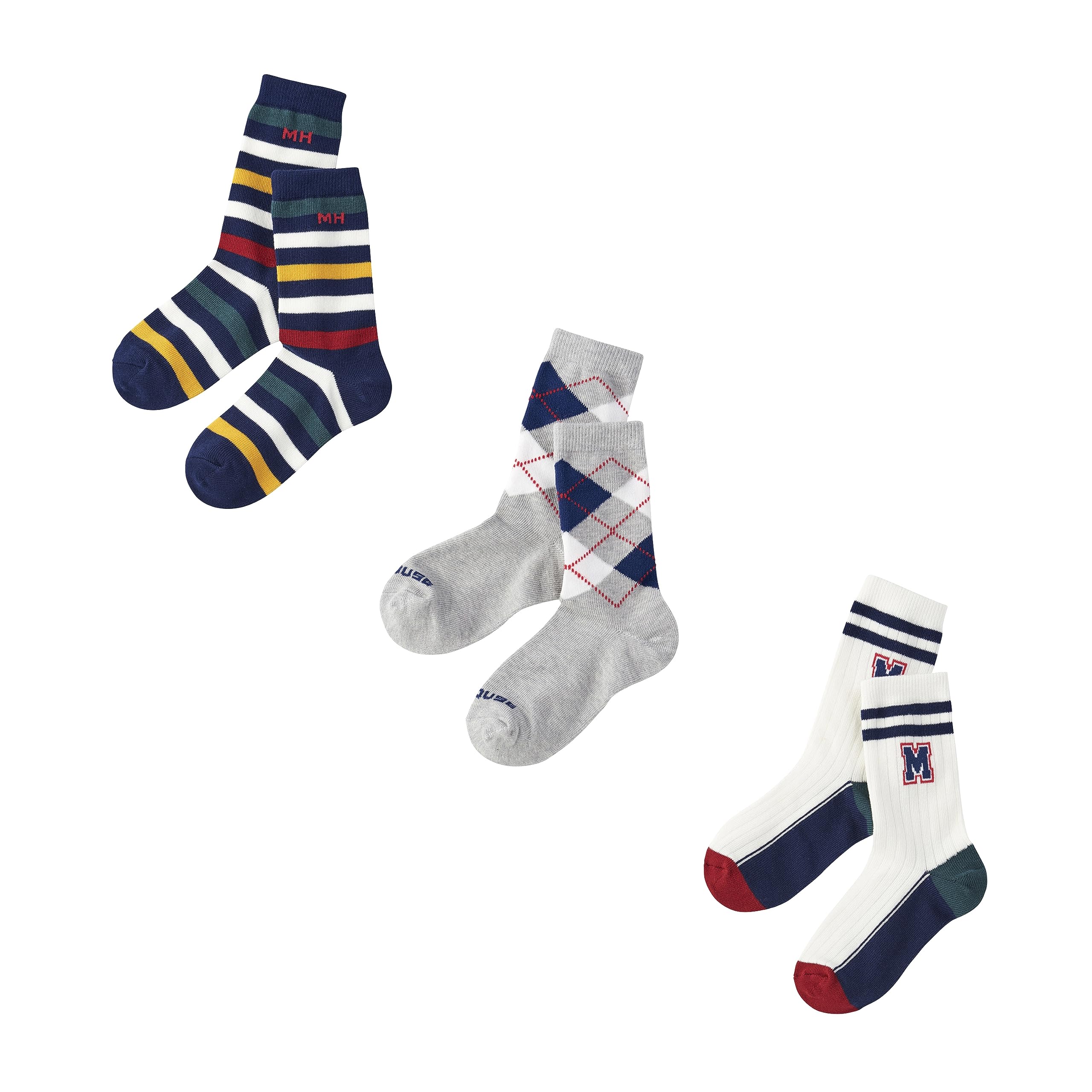

Socks Crew Going to [MIKI HOUSE] Pack, Носки, Комплект из 3 пар, Длина, Мальчики, Девочки, Младенцы, Дети, Детская одежда, Детский сад, Школа, 14-9657-493,