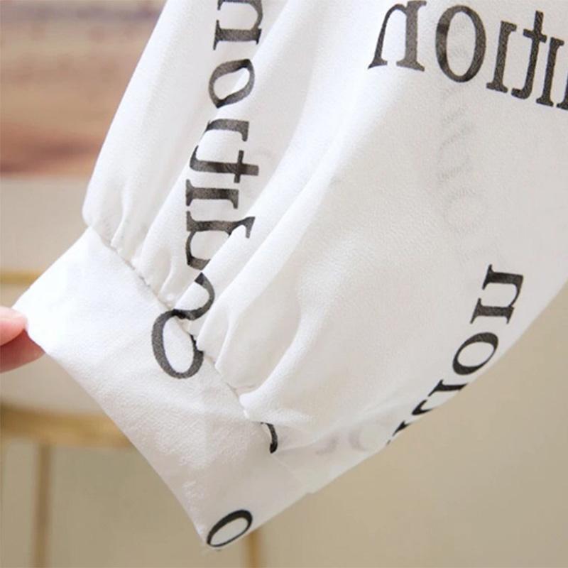 Chiffon Sun Protection Clothing Women's Loose Summer Solid Color Letters Wild Thin Coat Long-sleeved Air-conditioning Cardigan