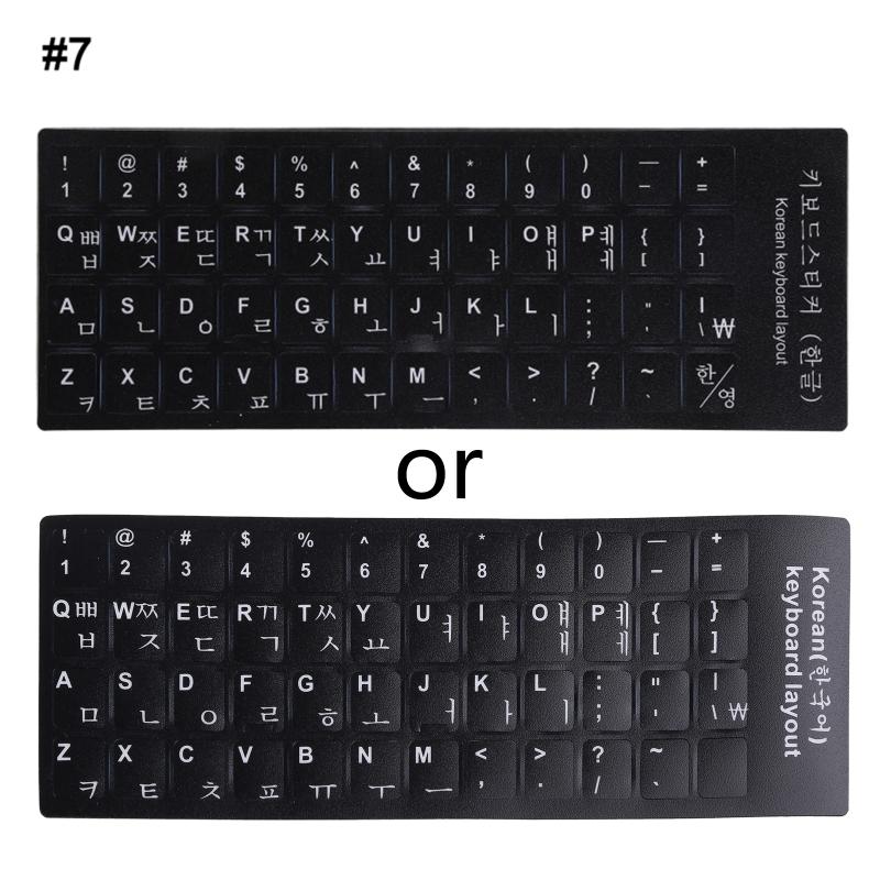 Keyboard Letters Sticker Russian/French/Spanish/Japanese/German/Arabic/Korean/Italian Alphabet Stickers for Laptop PC