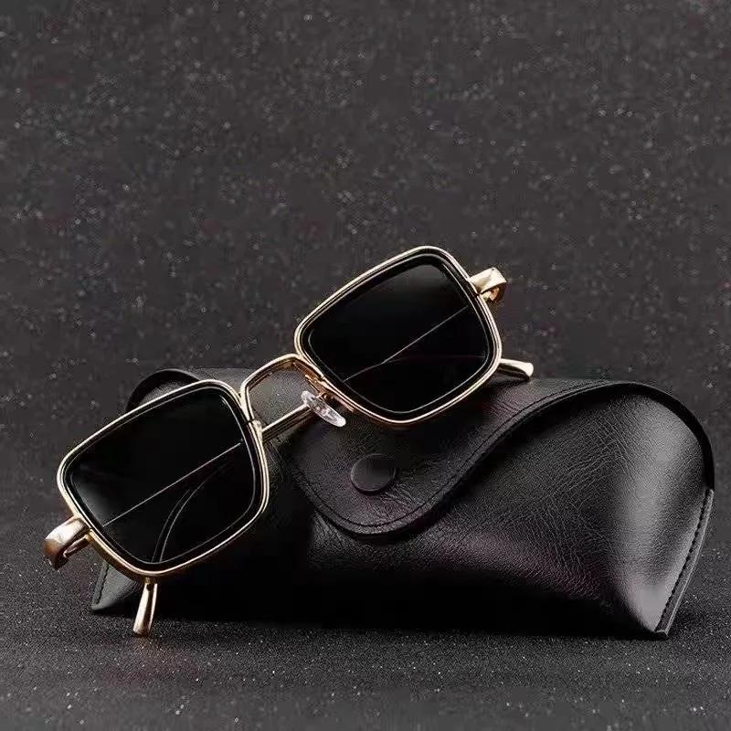 New High-Quality Metal Frame Punk Sun Glasses Retro Rectangle Sunglasses For Women Men Vintage Travel Shades Uv400 Eyewear