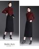 Chic High-Waisted Wool Blend Slit Skirt – 2026 Autumn/Winter Elegant Korean Style