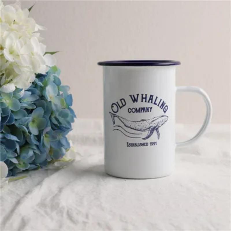 Outdoor Enamel Creative Coffee Tea Water Milk Cups Camping Mugs Enamel Mug with Handle Drinkware Vacation Hiking Mug Gifts